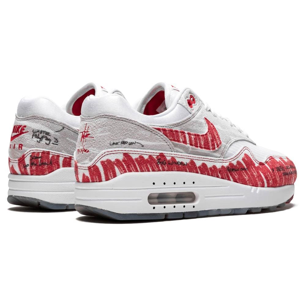 Nike Air Max 1 Tinker 'Sketch To Shelf - University Red' — UK 3 | EU 35.5 | US 3.5 — Back View