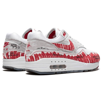 Nike Air Max 1 Tinker 'Sketch To Shelf - University Red' — UK 3 | EU 35.5 | US 3.5 — Back View