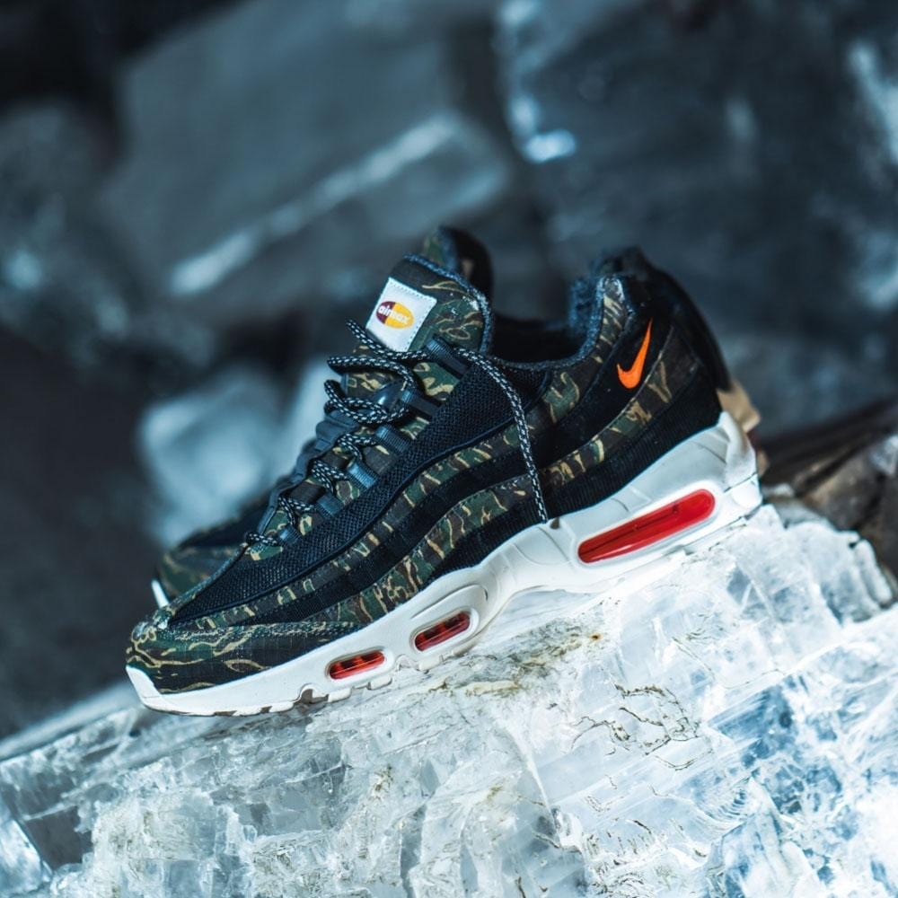Carhartt x Nike Air Max 95 Camo Green — UK 3 | EU 35.5 | US 3.5 — Lifestyle View