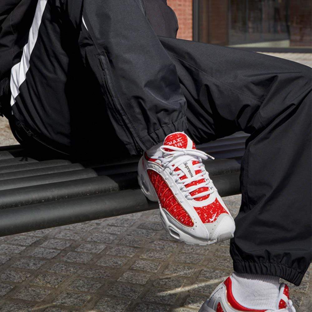 Supreme x Nike Air Tailwind 4 Red — UK 3 | EU 35.5 | US 3.5 — Lifestyle View