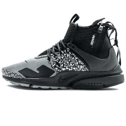 ACRONYM x Nike Air Presto Mid Grey Black — UK 3 | EU 35.5 | US 3.5 — Front View