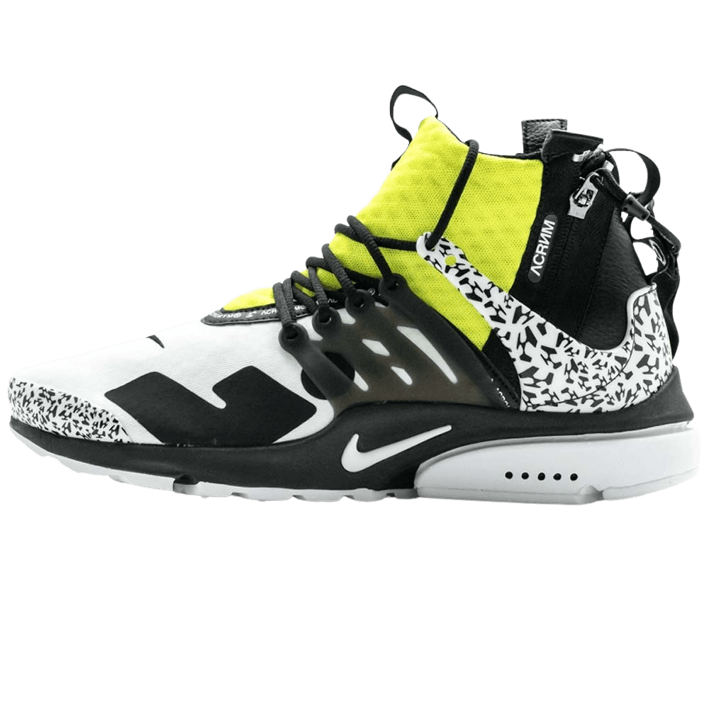 ACRONYM x Nike Air Presto Mid Dynamic Yellow — UK 3 | EU 35.5 | US 3.5 — Front View