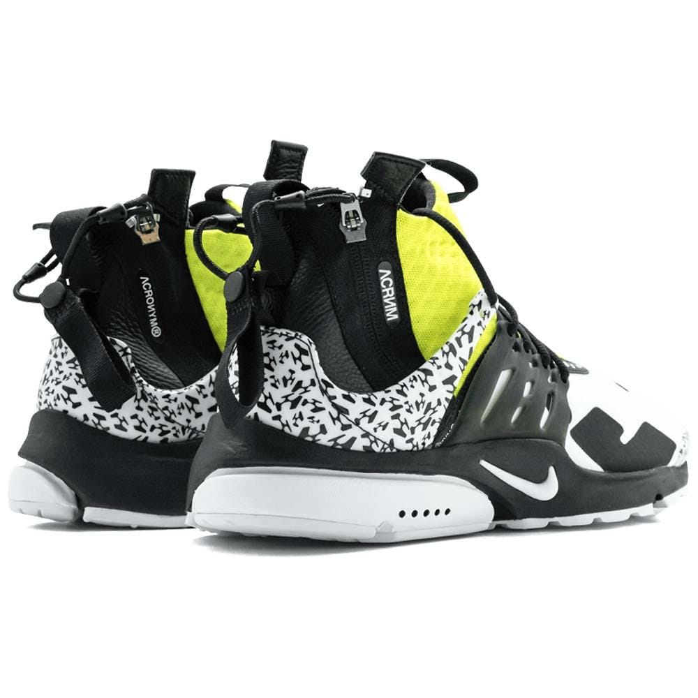 ACRONYM x Nike Air Presto Mid Dynamic Yellow — UK 3 | EU 35.5 | US 3.5 — Back View