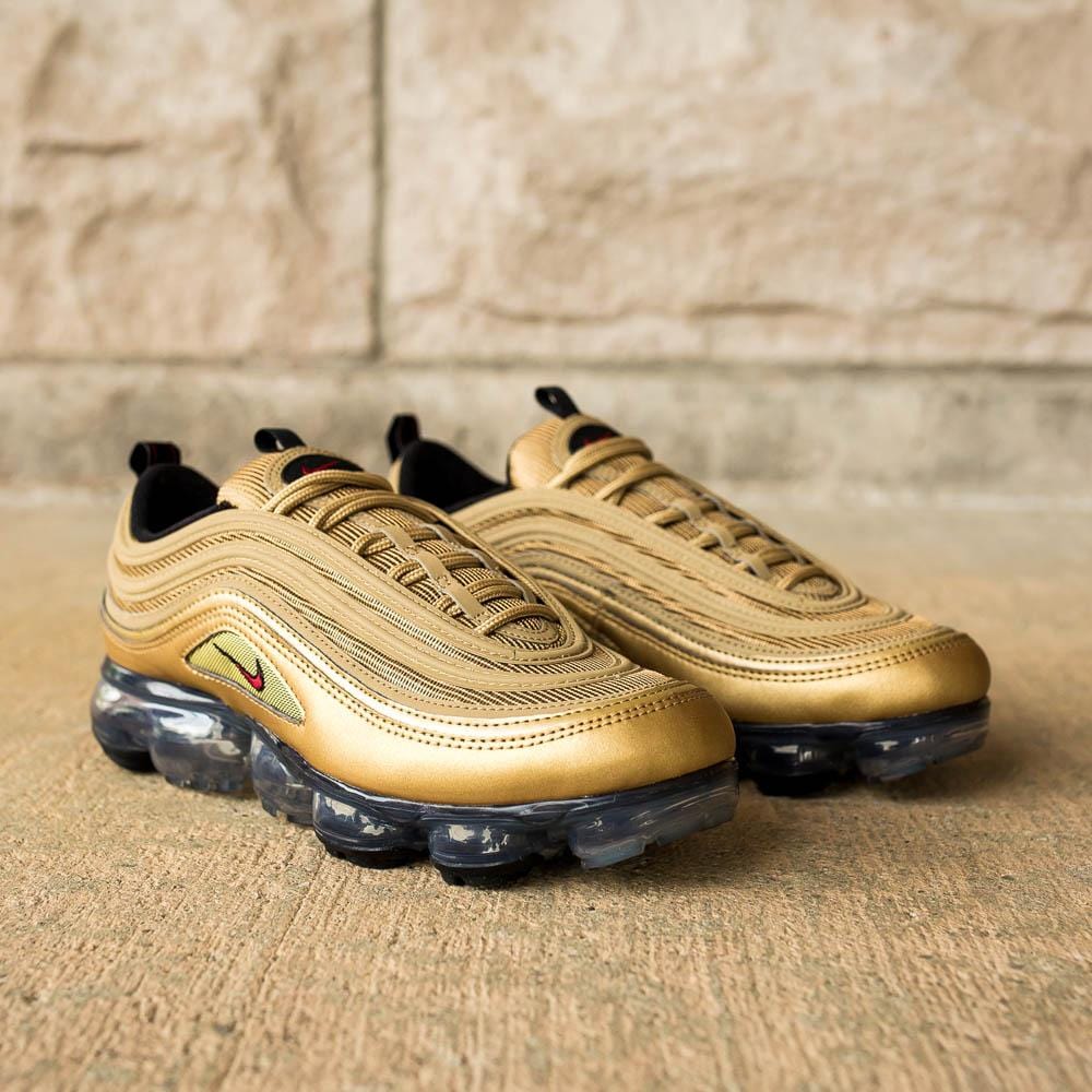 Nike Air VaporMax 97 "Gold" — UK 3 | EU 35.5 | US 3.5 — Lifestyle View