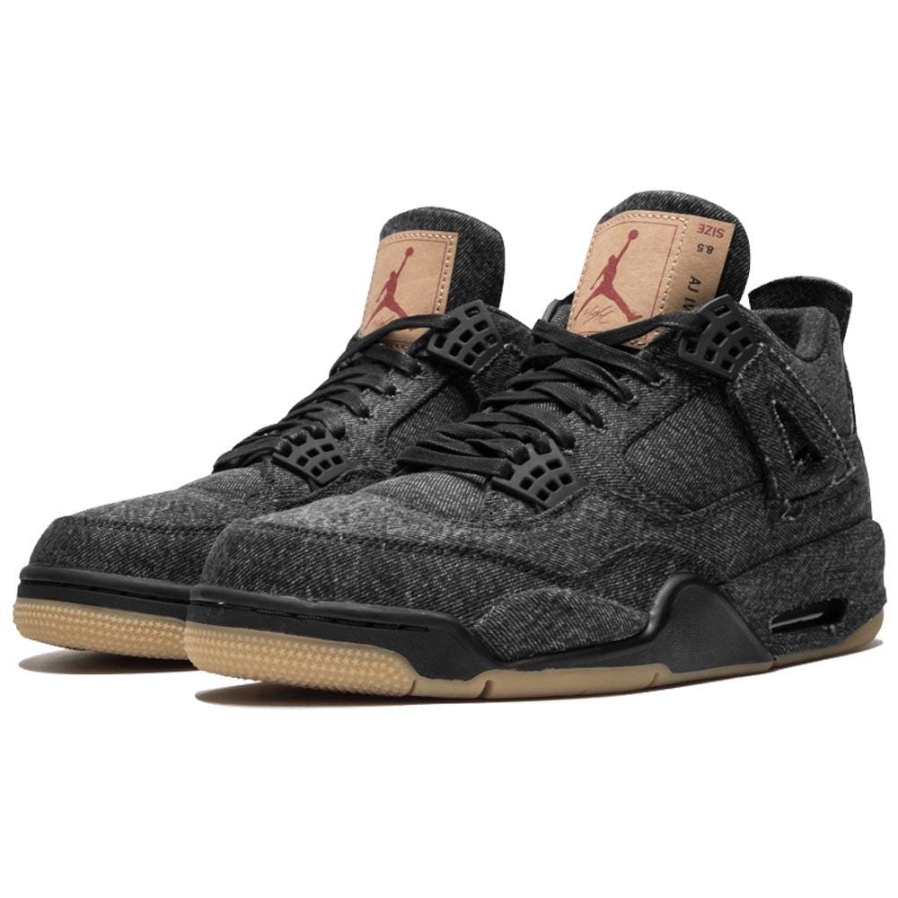 Levis x Nike Air Jordan 4 Black — UK 3 | EU 35.5 | US 3.5 — Side View