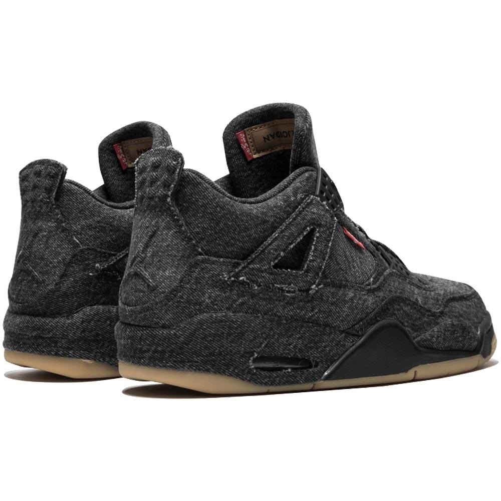 Levis x Nike Air Jordan 4 Black — UK 3 | EU 35.5 | US 3.5 — Back View