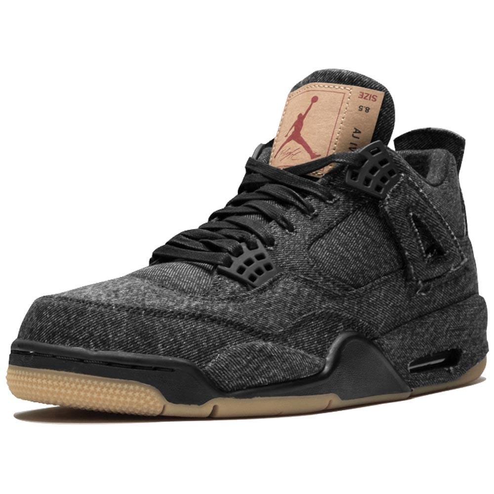 Levis x Nike Air Jordan 4 Black — UK 3 | EU 35.5 | US 3.5 — Top View