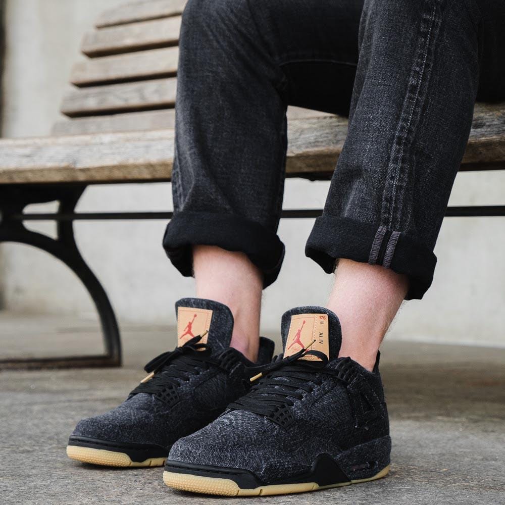 Levis x Nike Air Jordan 4 GS Black — UK 13.5 | EU 32 | US 1Y — Lifestyle View