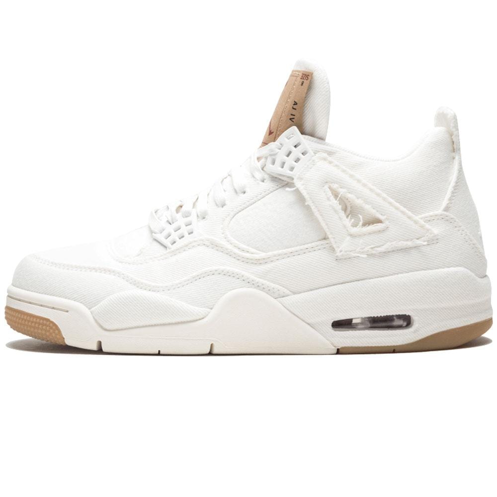 Levis x Nike Air Jordan 4 White — UK 3 | EU 35.5 | US 3.5 — Side View