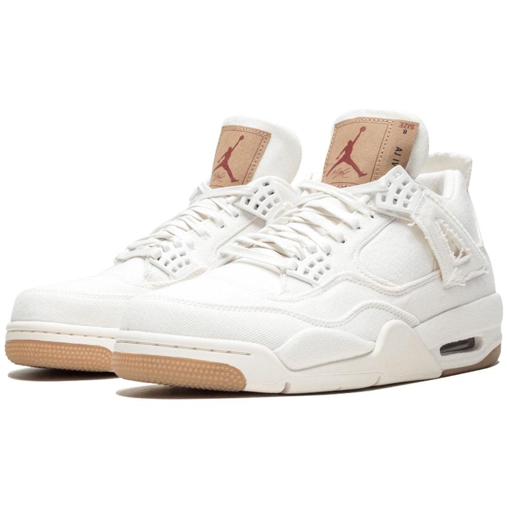 Levis x Nike Air Jordan 4 White — UK 3 | EU 35.5 | US 3.5 — Back View