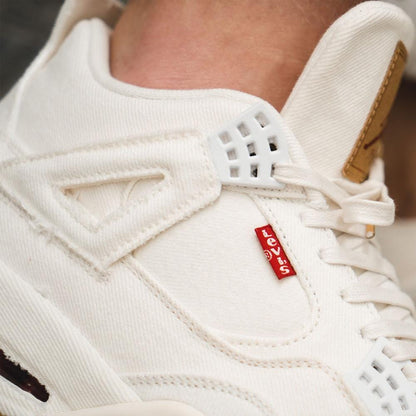 Levis x Nike Air Jordan 4 White — UK 3 | EU 35.5 | US 3.5 — Alternate View 8