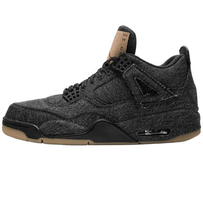 Levis x Nike Air Jordan 4 Black — UK 3 | EU 35.5 | US 3.5 — Front View