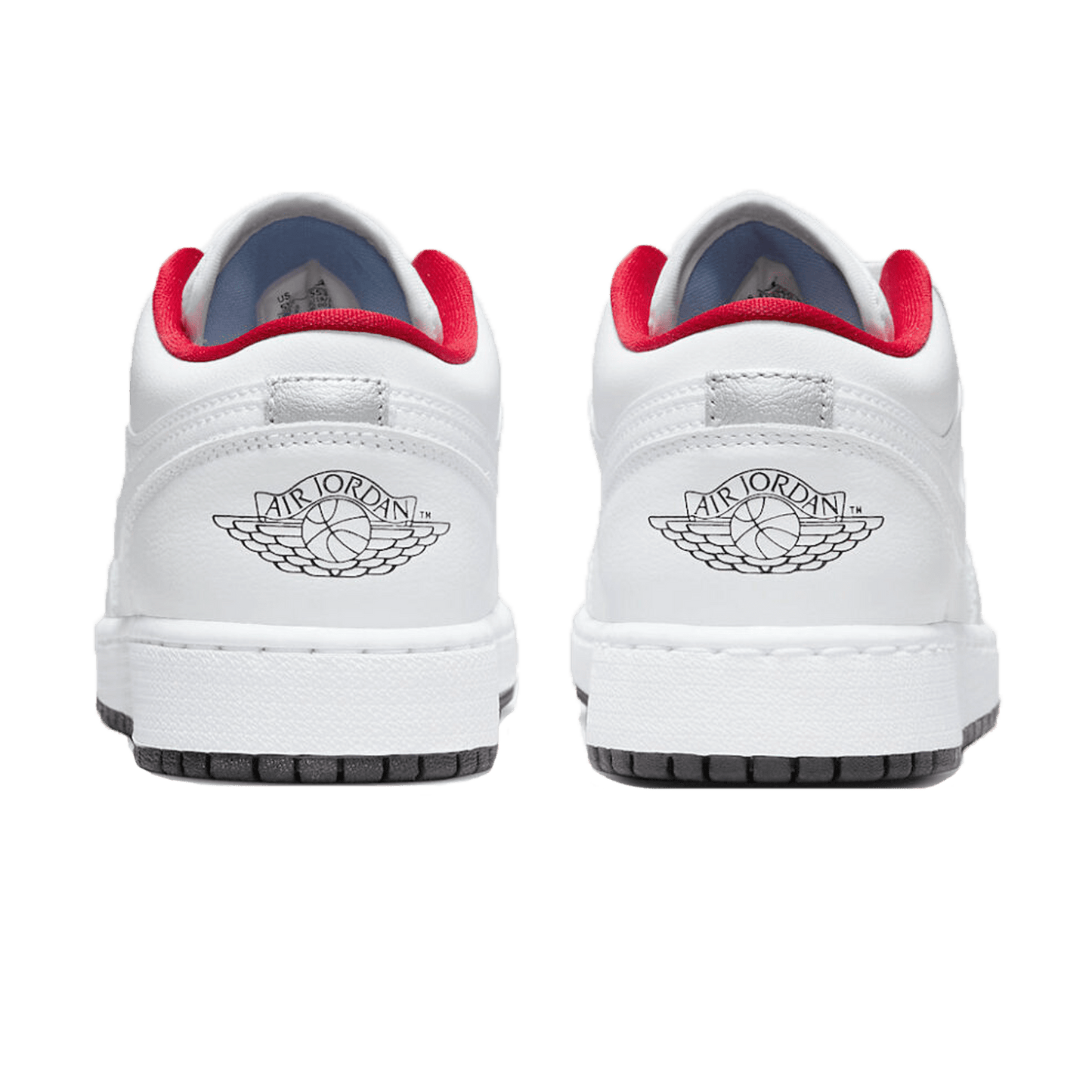 Air Jordan 1 Low GS White Black Infrared — UK 13.5 | EU 32 | US 1Y — Back View