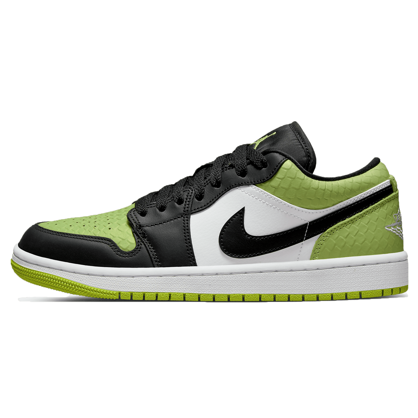 Air Jordan 1 Low SE Wmns 'Vivid Green Snakeskin — UK 2.5 | EU 35.5 | US 5 — Front View