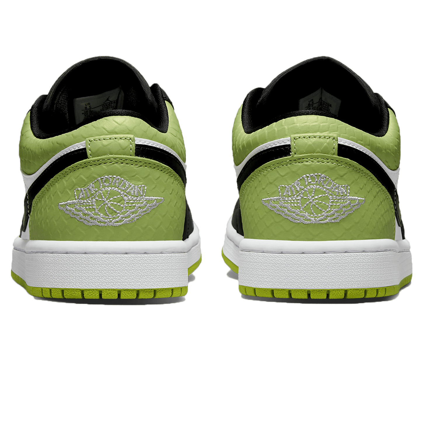 Air Jordan 1 Low SE Wmns 'Vivid Green Snakeskin — UK 2.5 | EU 35.5 | US 5 — Back View