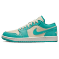 Air Jordan 1 Low Wmns 'Tropical Teal Sandy Beige' — UK 2.5 | EU 35.5 | US 5 — Front View