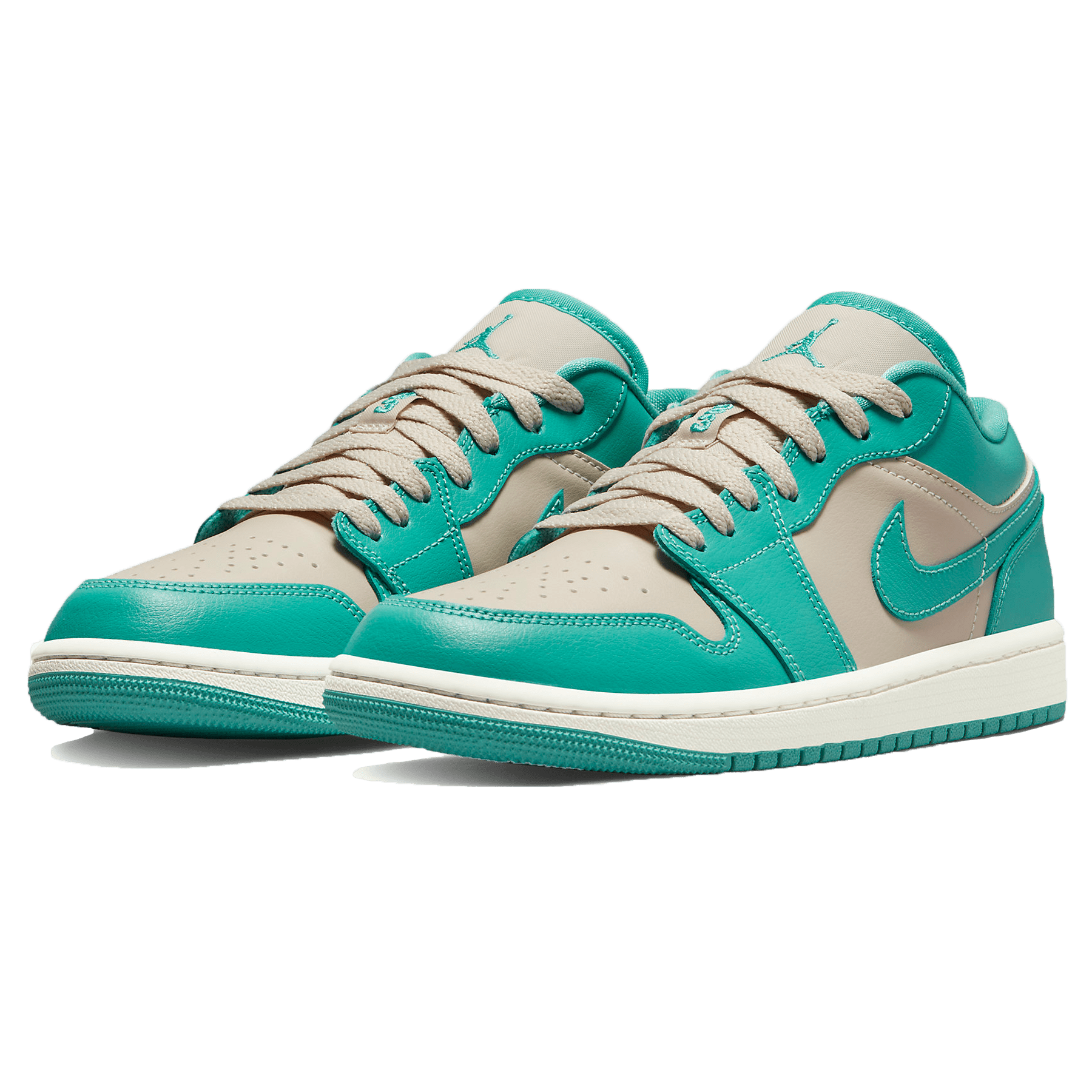 Air Jordan 1 Low Wmns 'Tropical Teal Sandy Beige' — UK 2.5 | EU 35.5 | US 5 — Side View