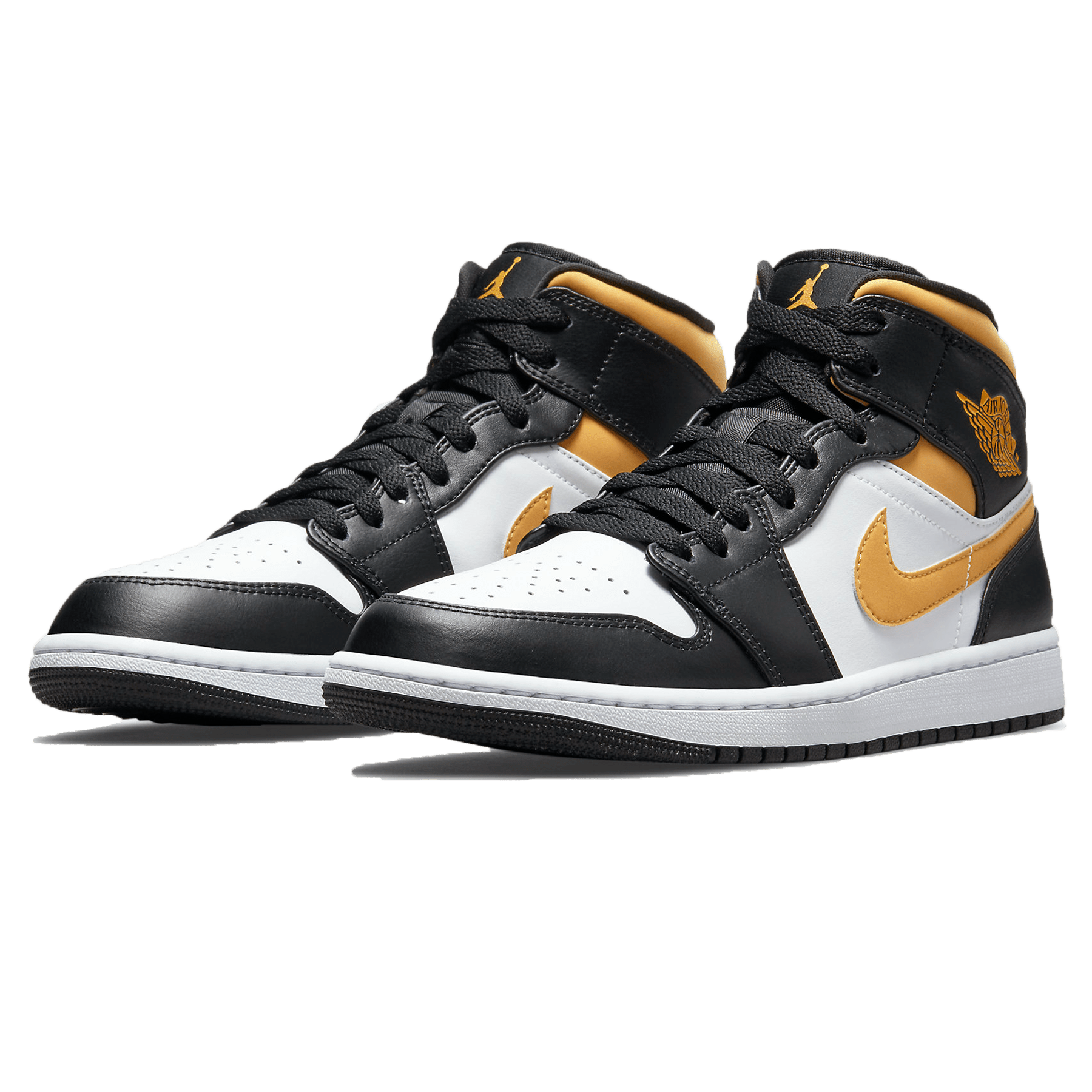 Air Jordan 1 Mid 'Black University Gold' — UK 3 | EU 35.5 | US 3.5 — Side View
