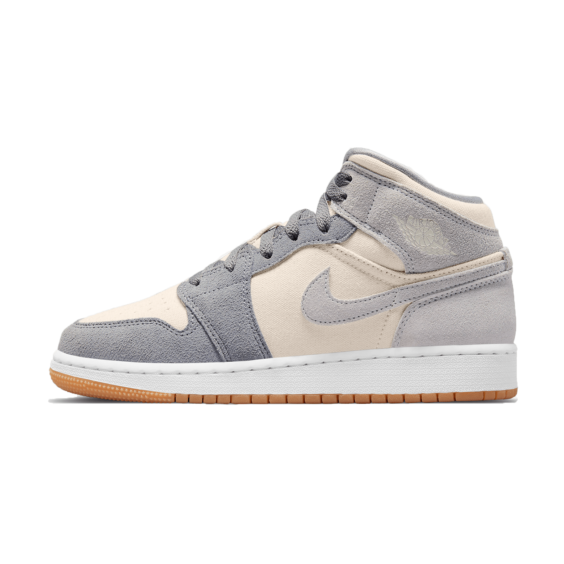 Air Jordan 1 Mid GS 'Coconut Milk Particle Grey' — UK 13.5 | EU 32 | US 1Y — Front View