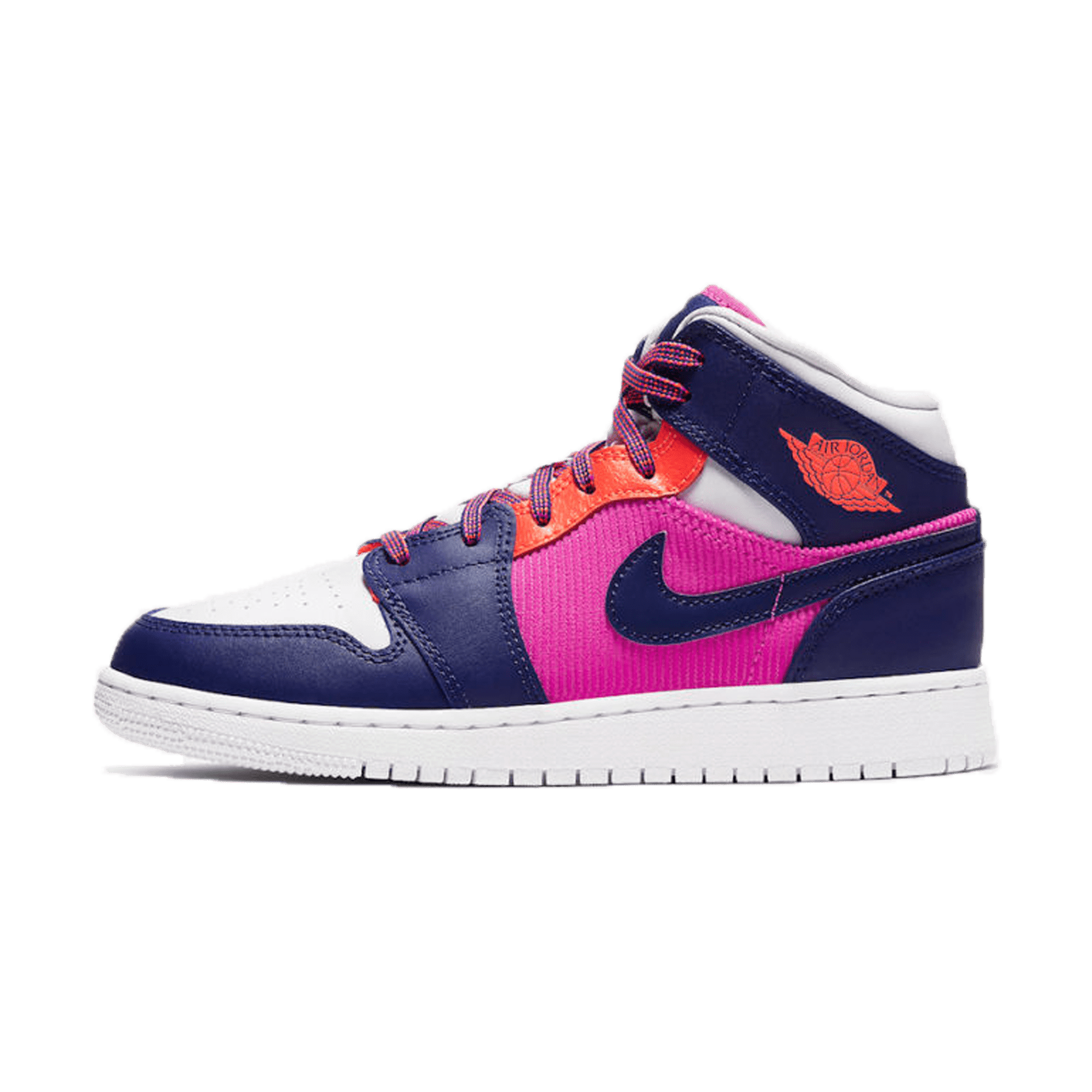 Air Jordan 1 Mid GS 'Fire Pink' — UK 13.5 | EU 32 | US 1Y — Front View