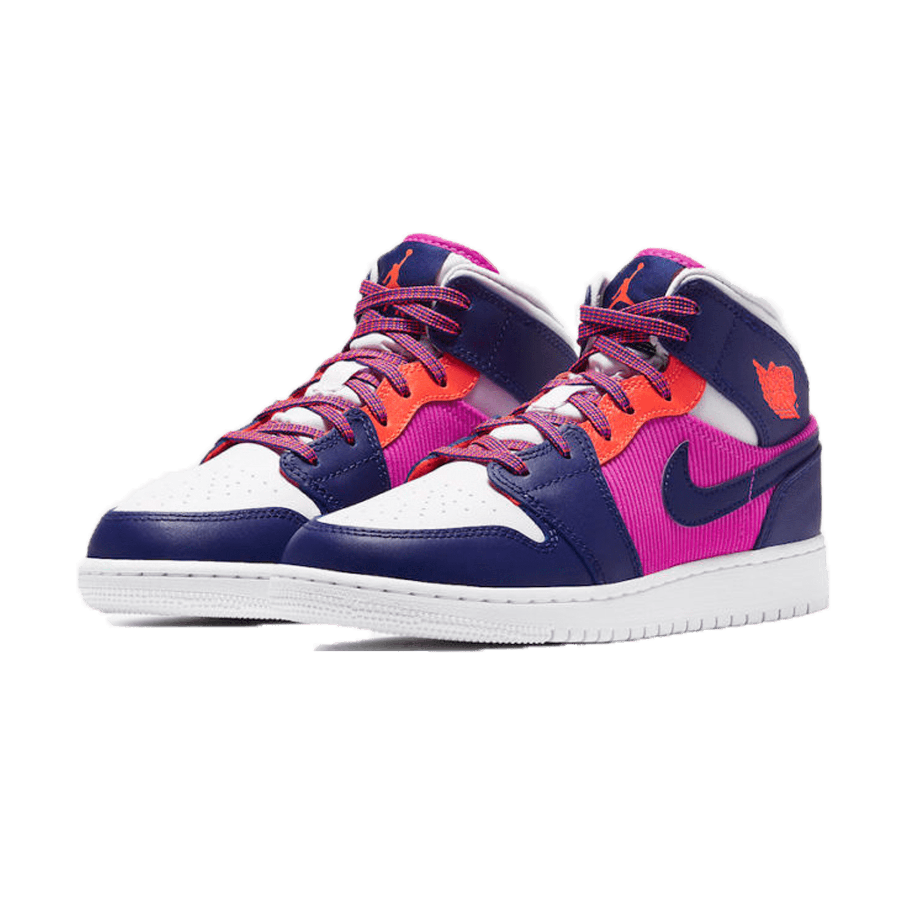 Air Jordan 1 Mid GS 'Fire Pink' — UK 13.5 | EU 32 | US 1Y — Side View