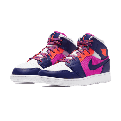 Air Jordan 1 Mid GS 'Fire Pink' — UK 13.5 | EU 32 | US 1Y — Side View
