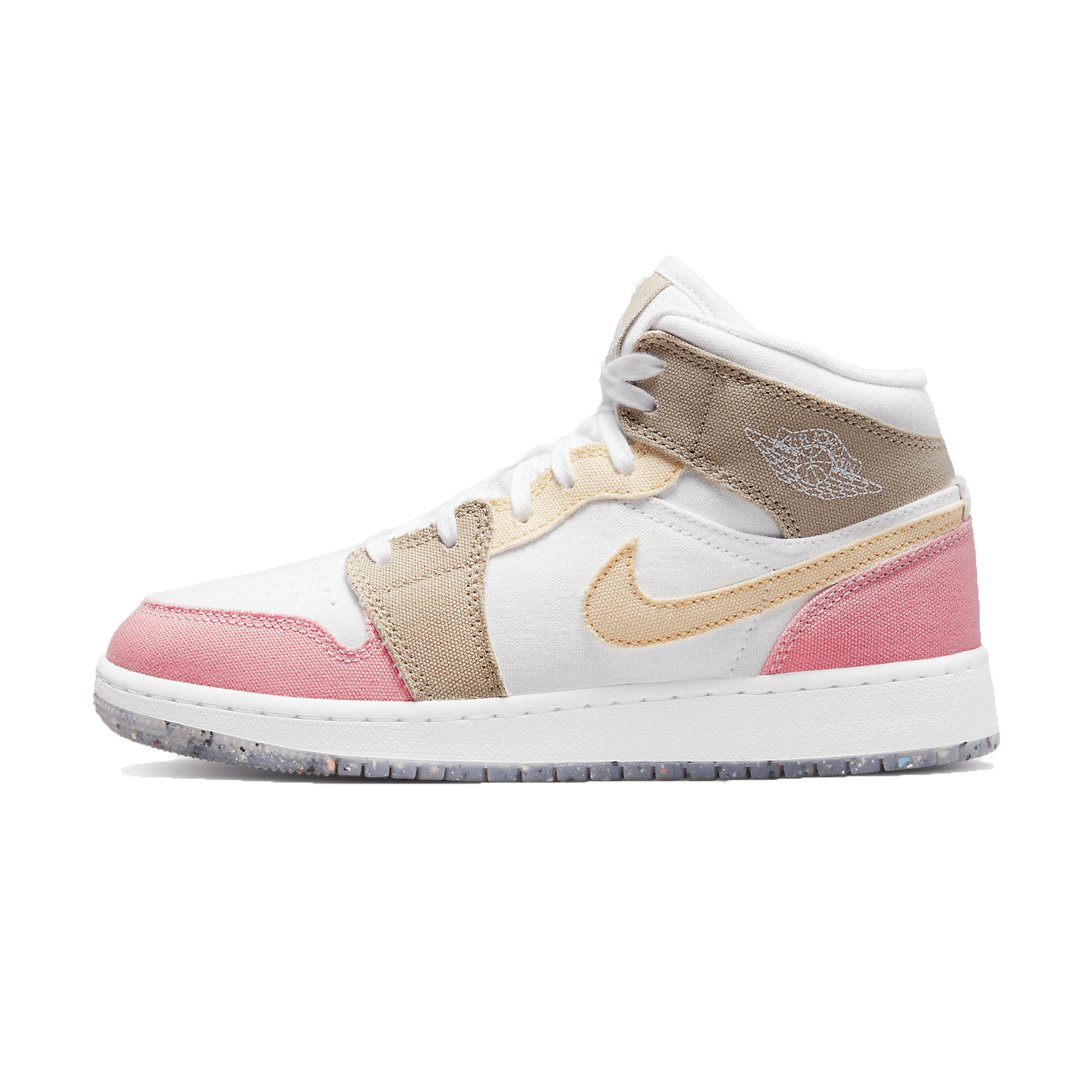 Air Jordan 1 Mid GS Pink Tan — UK 13.5 | EU 32 | US 1Y — Front View
