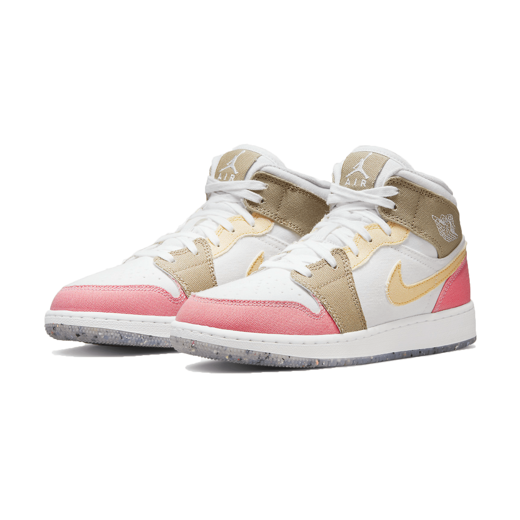 Air Jordan 1 Mid GS Pink Tan — UK 13.5 | EU 32 | US 1Y — Side View