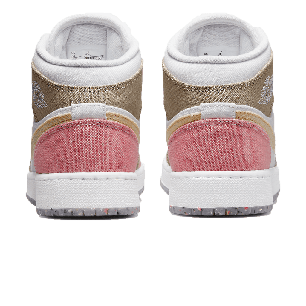 Air Jordan 1 Mid GS Pink Tan — UK 13.5 | EU 32 | US 1Y — Back View