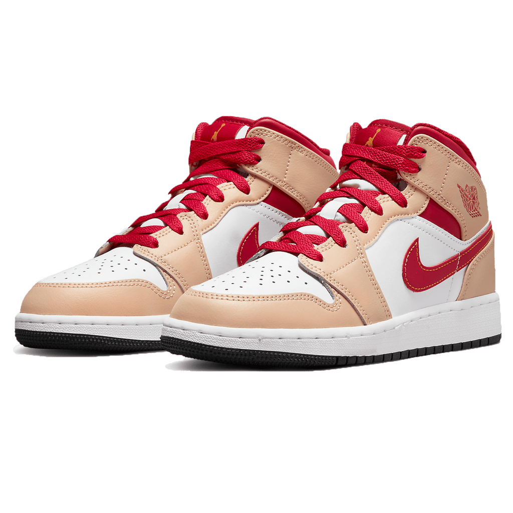 Air Jordan 1 Mid GS 'White Onyx Light Curry' — UK 13.5 | EU 32 | US 1Y — Side View