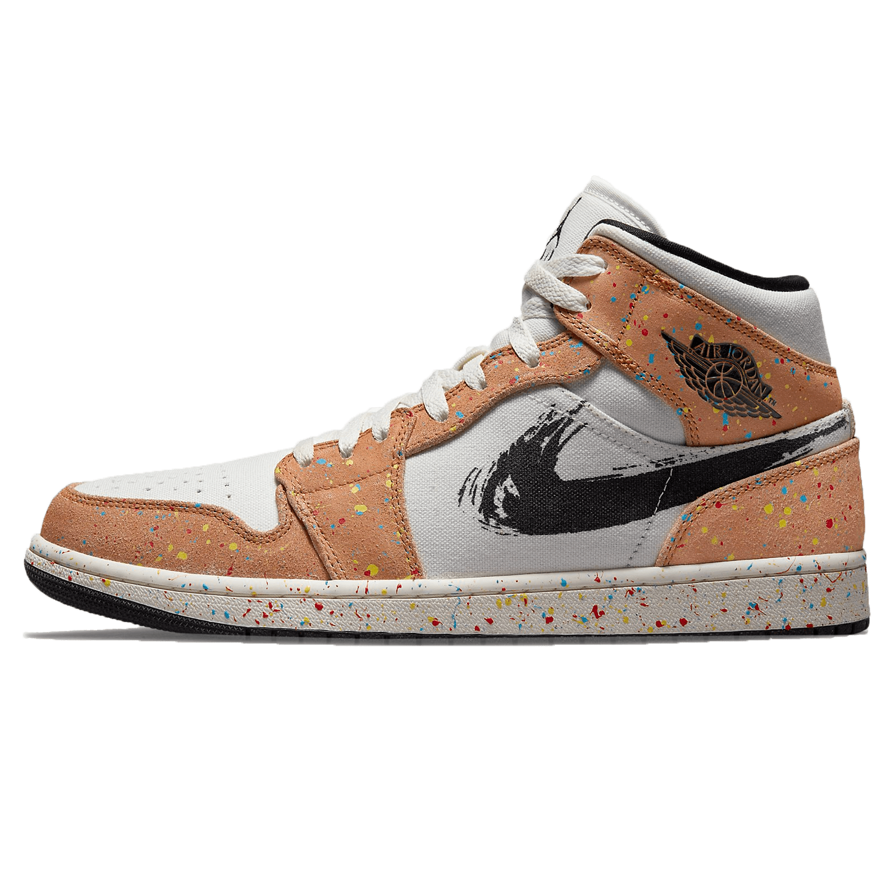 Air Jordan 1 Mid SE 'Brushstroke Paint Splatter' — UK 3 | EU 35.5 | US 3.5 — Front View