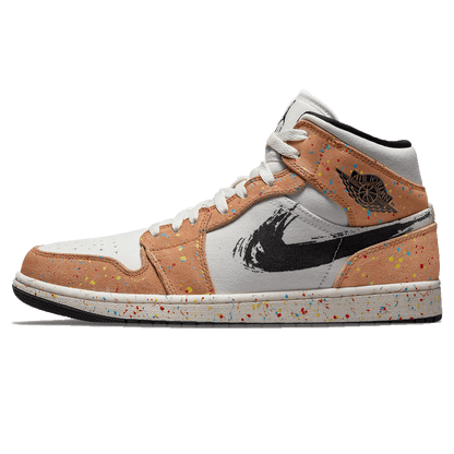 Air Jordan 1 Mid SE 'Brushstroke Paint Splatter' — UK 3 | EU 35.5 | US 3.5 — Front View