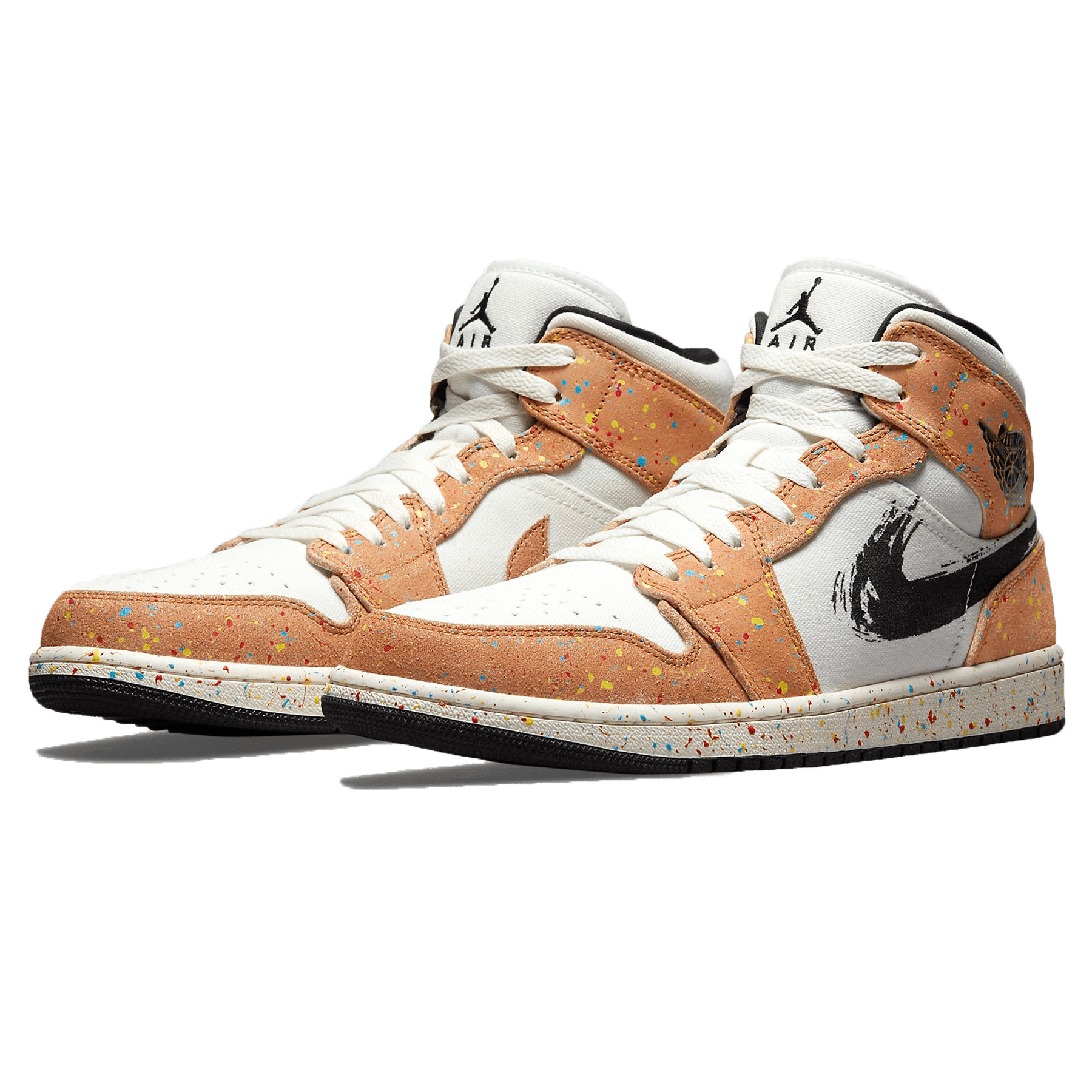 Air Jordan 1 Mid SE 'Brushstroke Paint Splatter' — UK 3 | EU 35.5 | US 3.5 — Side View