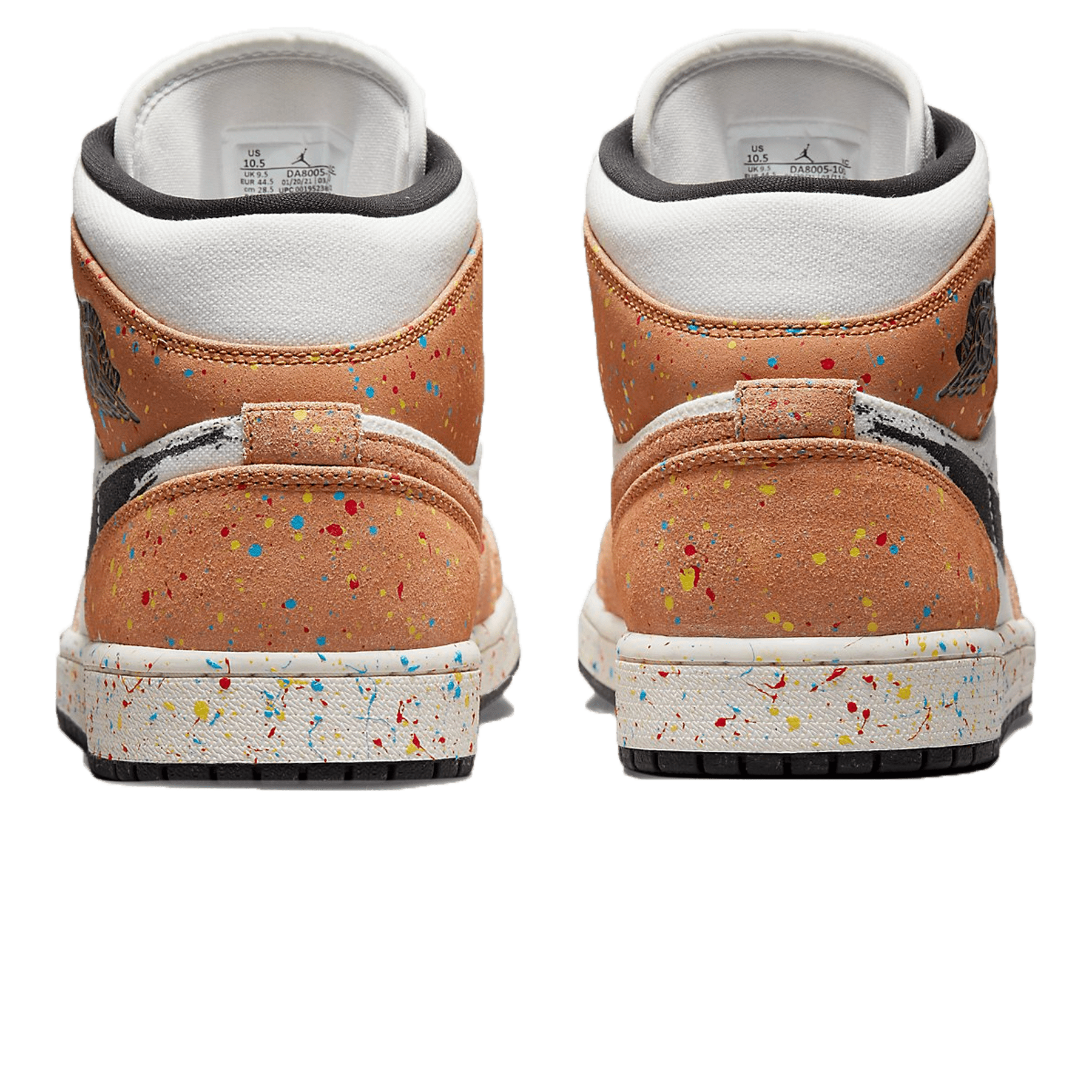 Air Jordan 1 Mid SE 'Brushstroke Paint Splatter' — UK 3 | EU 35.5 | US 3.5 — Back View