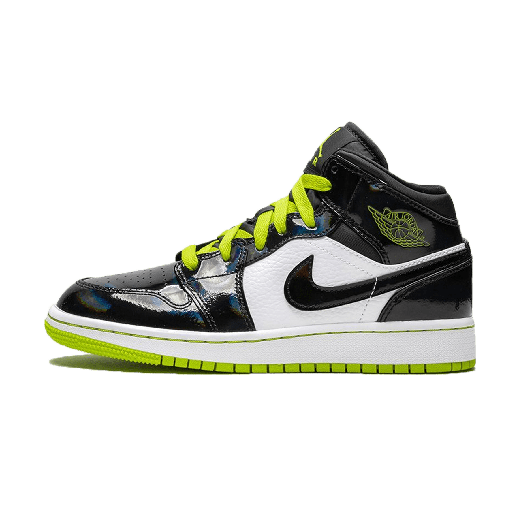 Air Jordan 1 Mid SE GS 'Black Cyber' — UK 13.5 | EU 32 | US 1Y — Front View