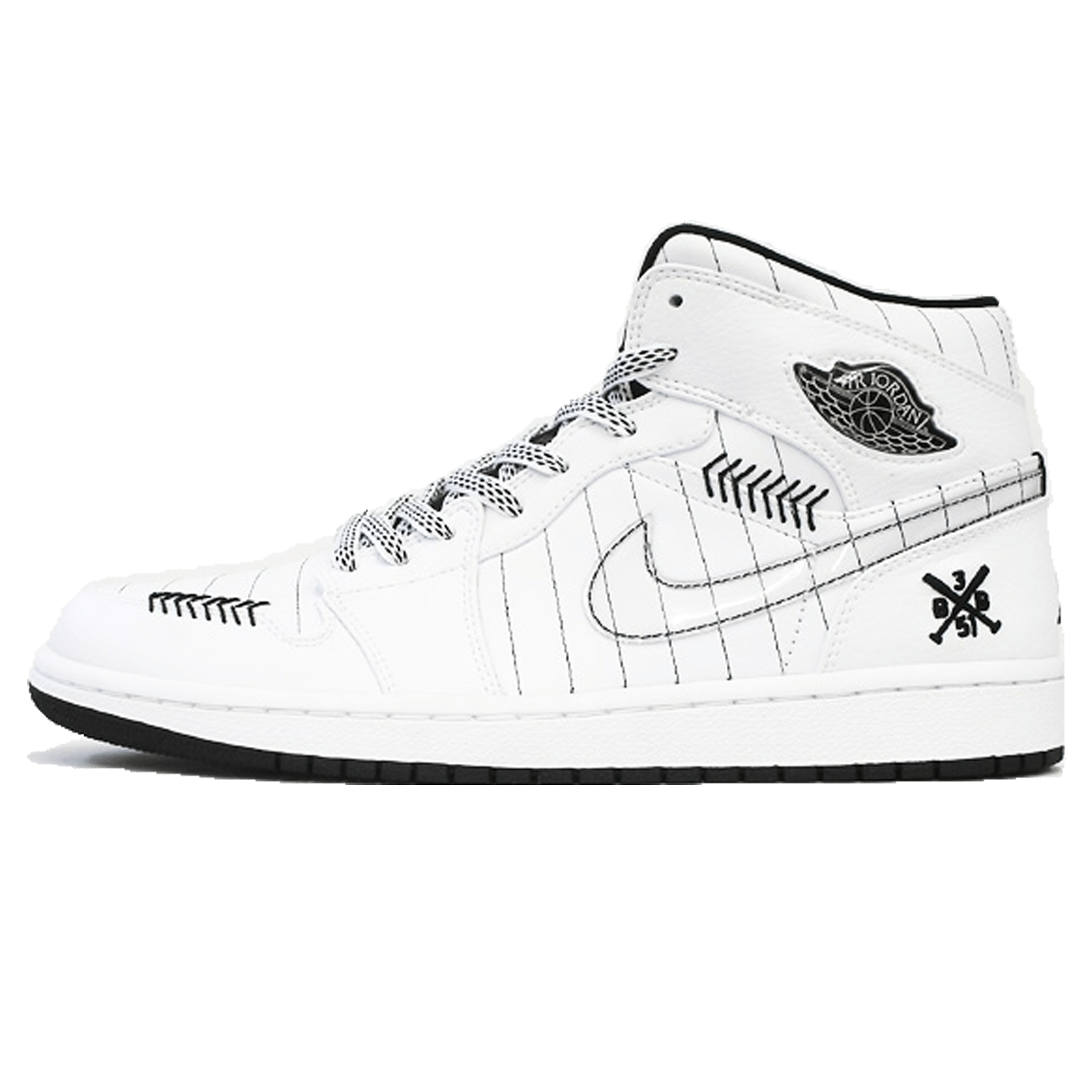 Air Jordan 1 Retro 'Barons - Home' — UK 3 | EU 35.5 | US 3.5 — Front View
