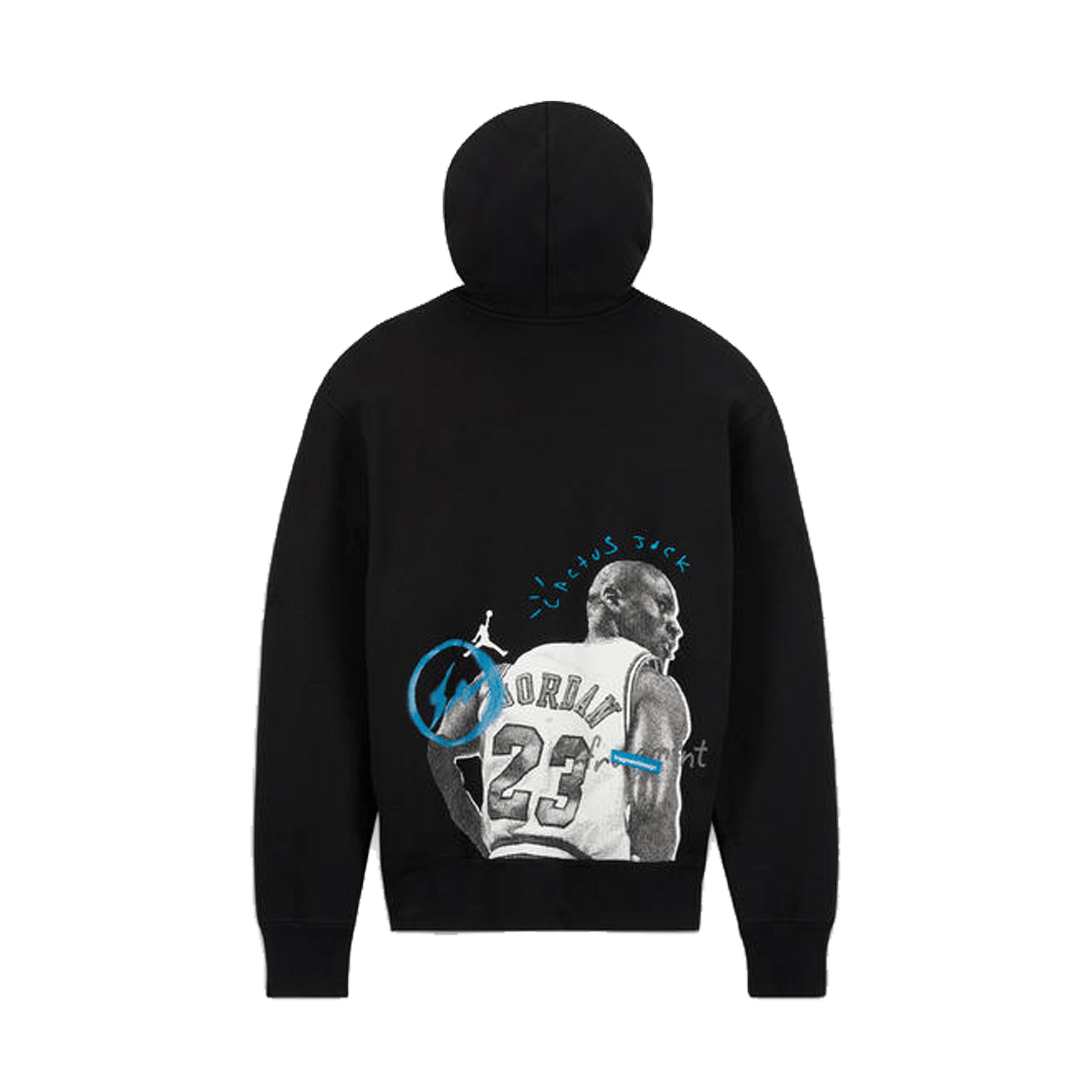 Air Jordan x Travis Scott x Fragment Hoodie 'Black' — XXS — Side View