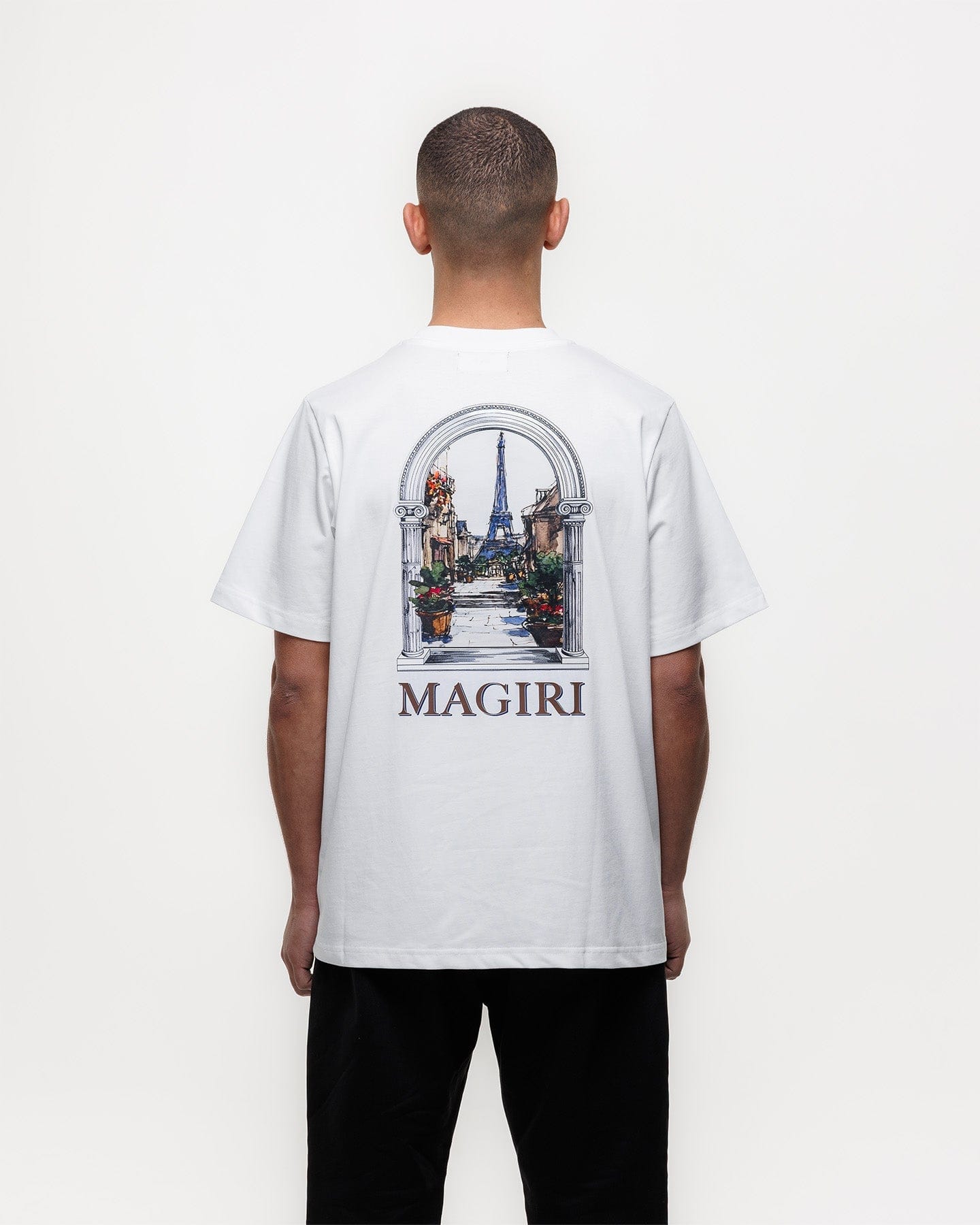 Magiri Archway Printed T-Shirt 'White' — White — Size S — Detail View