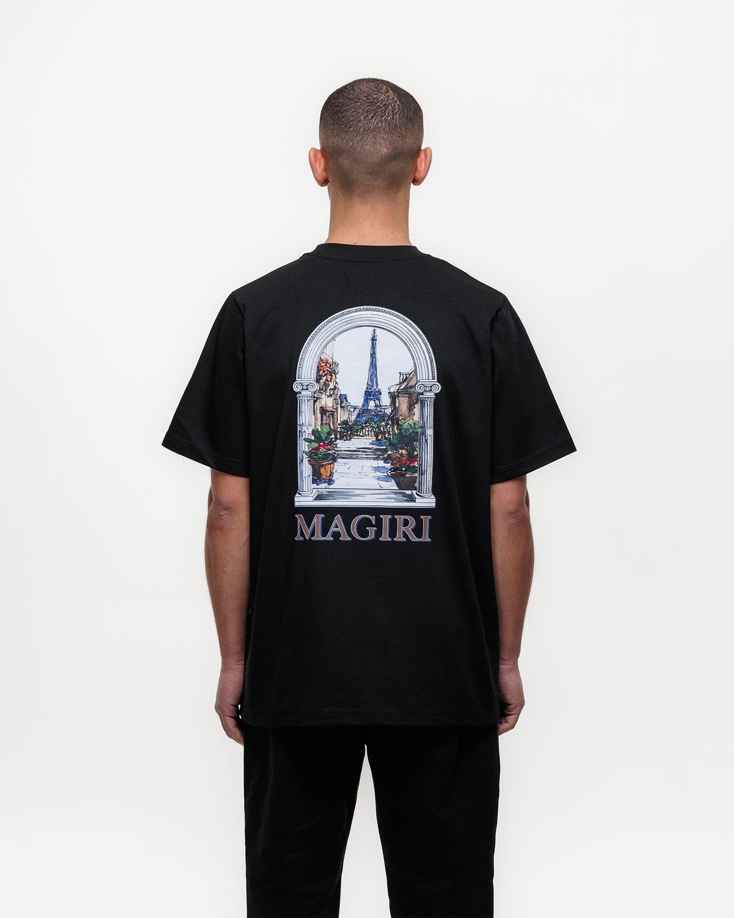 Magiri Archway Printed T-Shirt 'Black' — Black — Size S — Detail View
