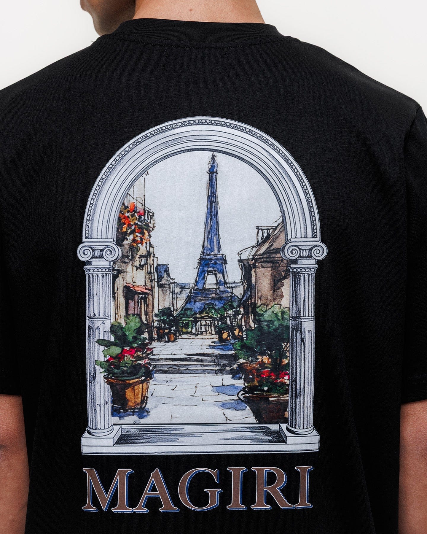 Magiri Archway Printed T-Shirt 'Black' — Black — Size S — Lifestyle View