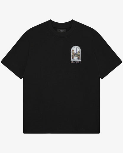 Magiri Archway Printed T-Shirt 'Black' — Black — Size S — Front View