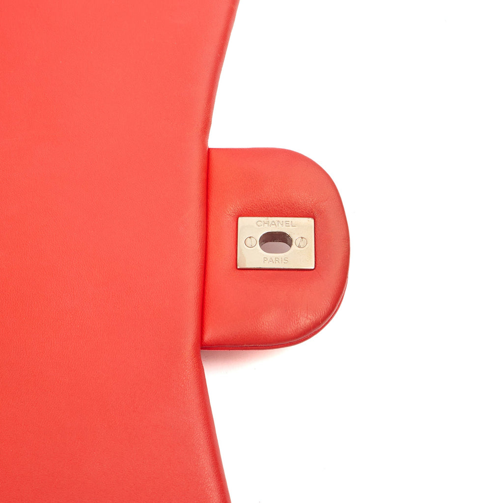 Chanel Shoulder Bag Carry Around Flap Bag in Red, Calfskin Leather — Alternate View 8