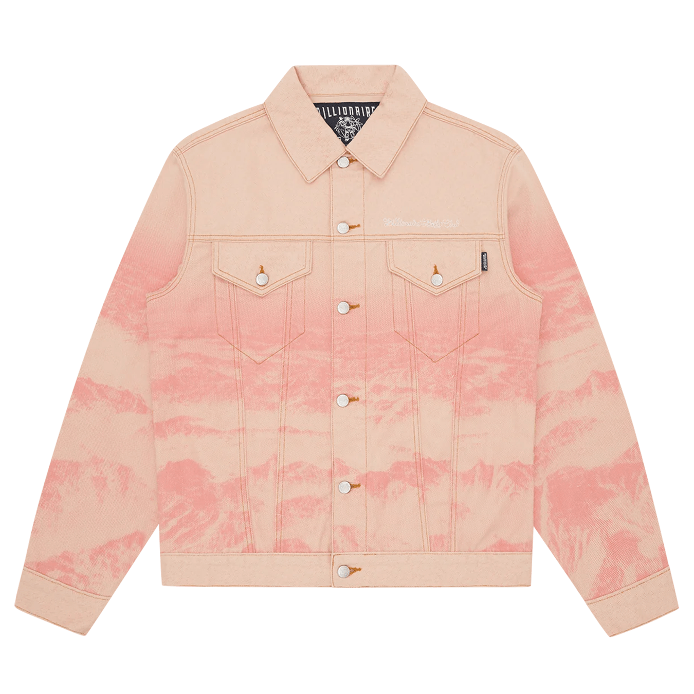 Billionaire Boys Club Mountain Print Astro Denim Jacket 'Pink' — XXS — Front View