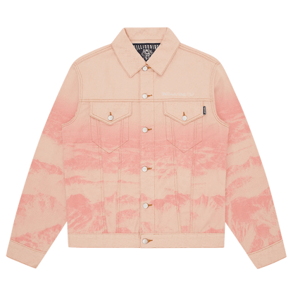 Billionaire Boys Club Mountain Print Astro Denim Jacket 'Pink' — XXS — Front View