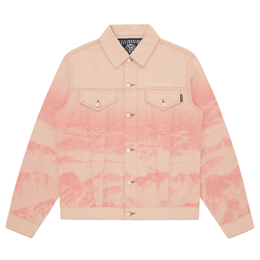 Billionaire Boys Club Mountain Print Astro Denim Jacket 'Pink' — XXS — Front View