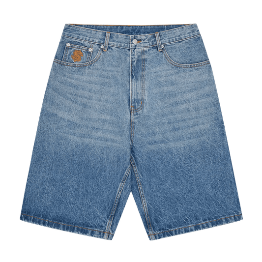 Billionaire Boys Club Astro Denim Short 'Mid Wash Blue' — XXS — Front View