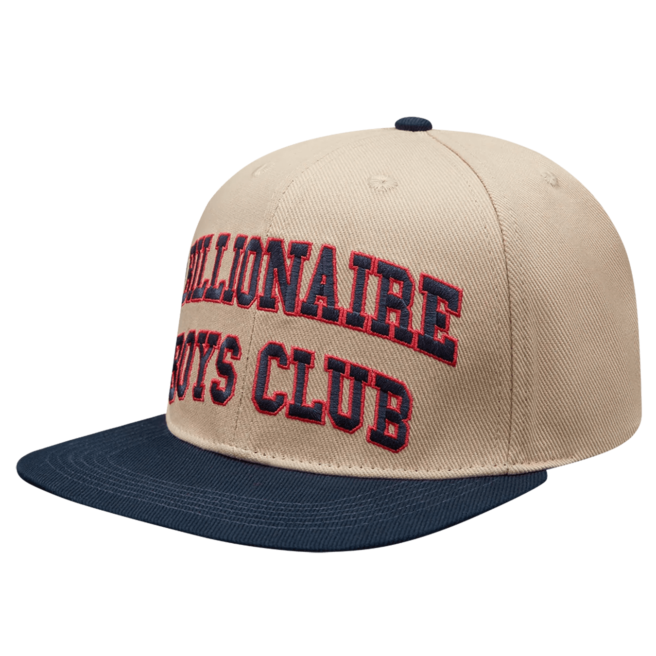 Billionaire Boys Club College Strapback Cap 'Ecru Navy' — Front View