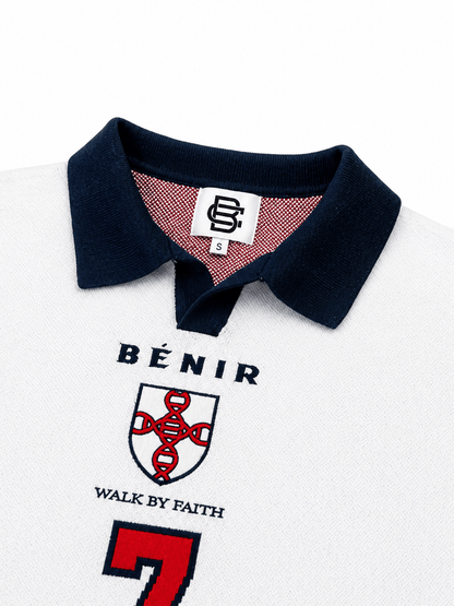 Benir Clothing 98 Becks inspired knit Jersey - White — XS — Lifestyle View