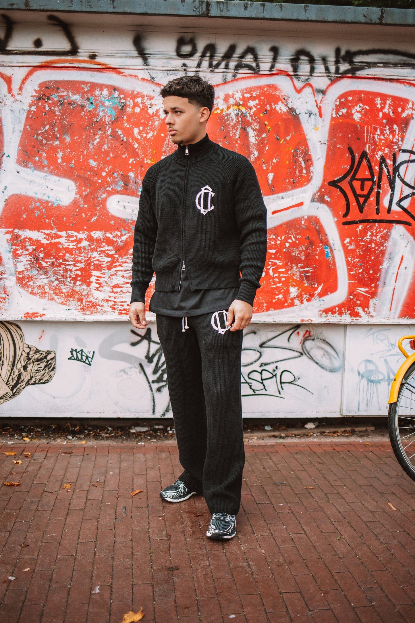 Cardair CD Emblem Knit Track Top - Black — S — Detail View
