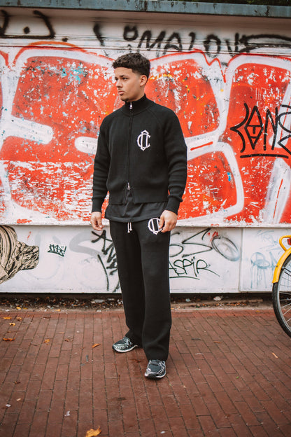 Cardair CD Emblem Knit Track Top - Black — S — Detail View